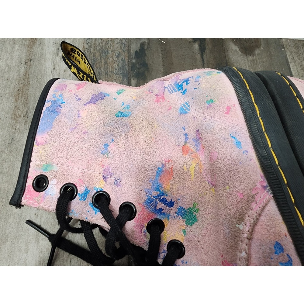 Dr. Martens Sheridan Ankle Boots Pink Floral Print Lace Up Womens Size 6 - Picture 8 of 12